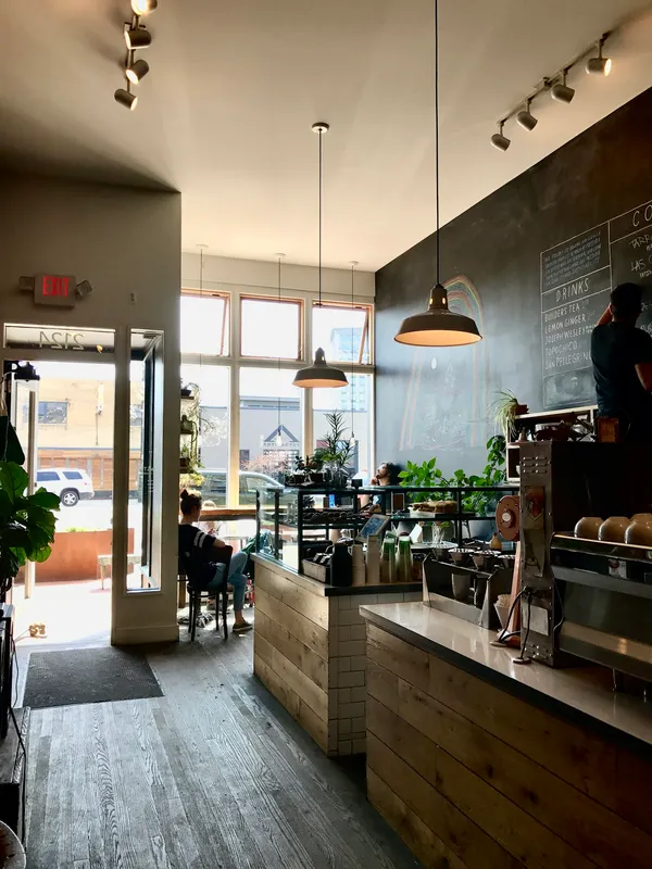 Window seat overlooking the street outside Dreamlight Cafe